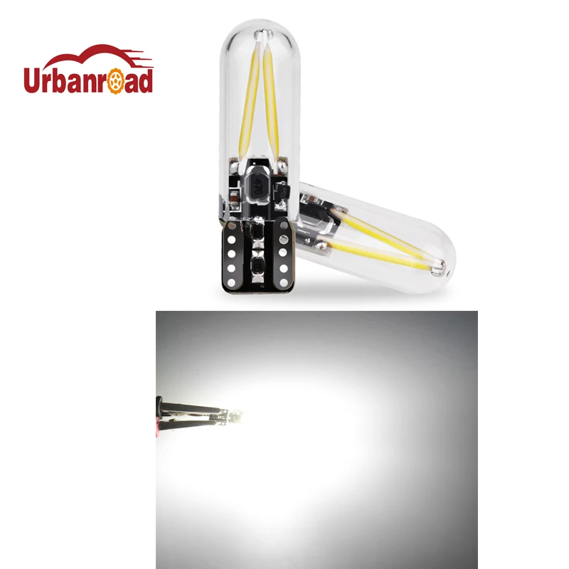 

Urbanroad 10Pcs Newest Universal W5W Led T10 COB Glass Car Light Led Filament Auto Automobiles Reading Dome Bulb Lamp DRL 12V