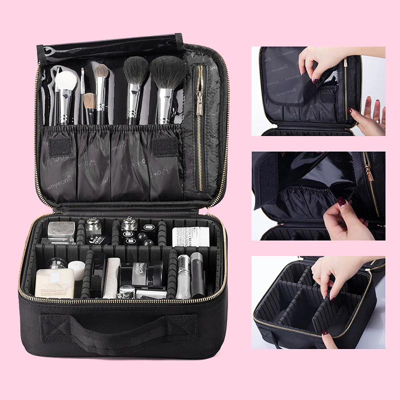 Organizer Makeup Box Makeup Bags Travel Korea Suitcase Cosmetic Pouch Handle Bag Small Brushes Case Professional Makeup Bag