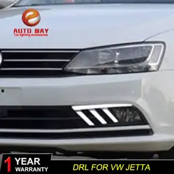 Бесплатная доставка 12 В 6000 К светодиодный DRL дневные Бег свет чехол для VW Jetta 2016-2018 туман рамка светильника VW Jetta противотуманных фар