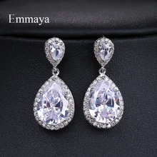 EMMAYA – boucles d'oreilles en Zircon cubique pour femme, bijoux en forme de goutte d'eau, cadeau de mariage, à la mode