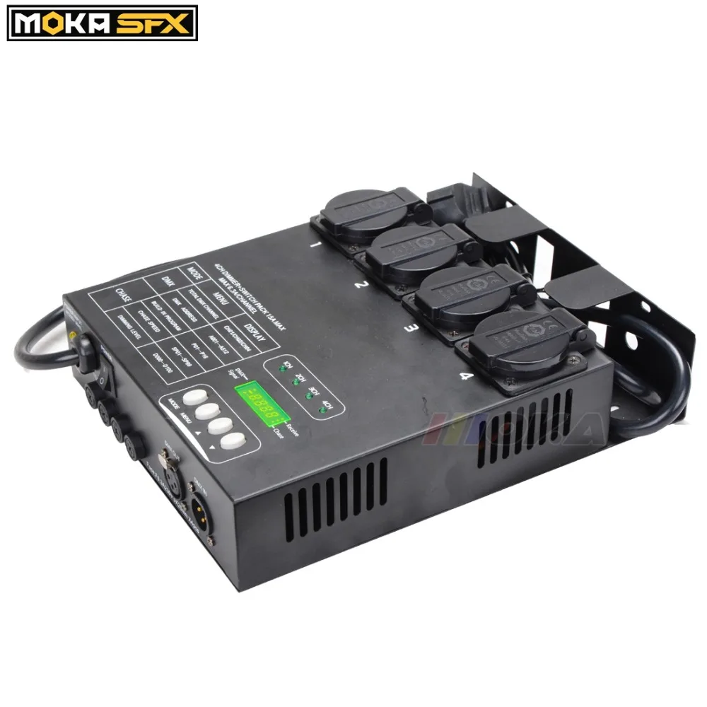 Baratos Paquete Multi Switch Compact 4 Channel DMX Dimmer Pack con 16 programas de luz integrada 4CH Switcher para accesorios de iluminación LED de escenario