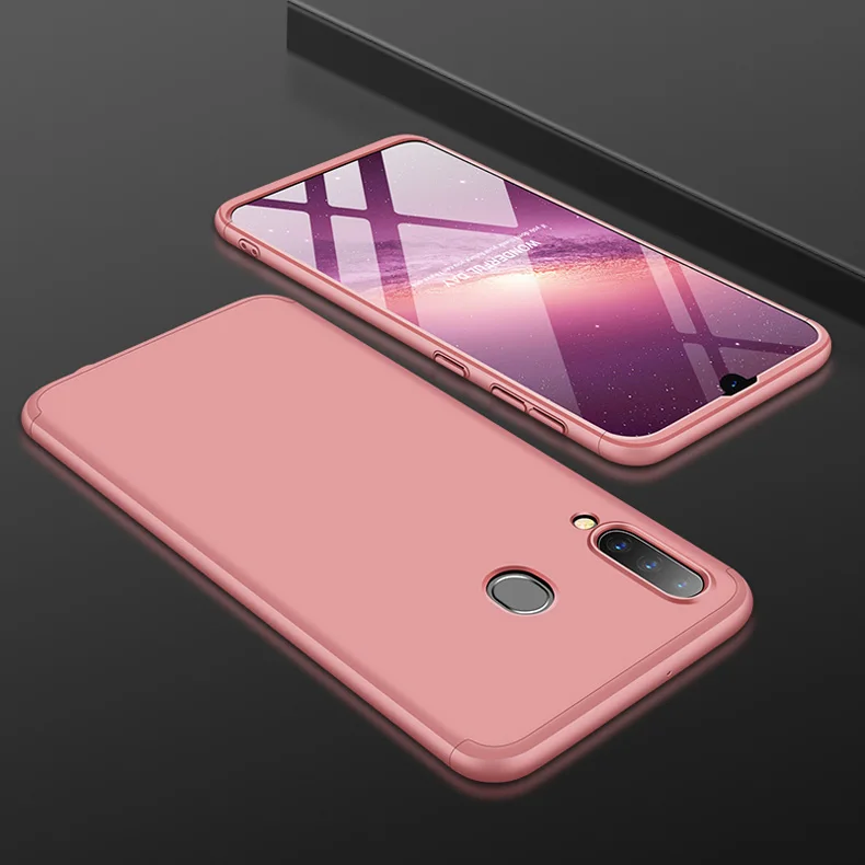Rose gold Для samsung Galaxy A20 чехол 360 градусов полный корпус чехол для samsung A20 A205F A205 A 20 SM-A205F чехол с закаленным стеклом - Цвет: Rose gold