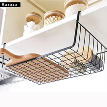 Iron paper towel Holder Storage basket Rack Shelf Practical Kitchen Cabinet Drawer Organizer Over Door Hanging For Kitchen Tools