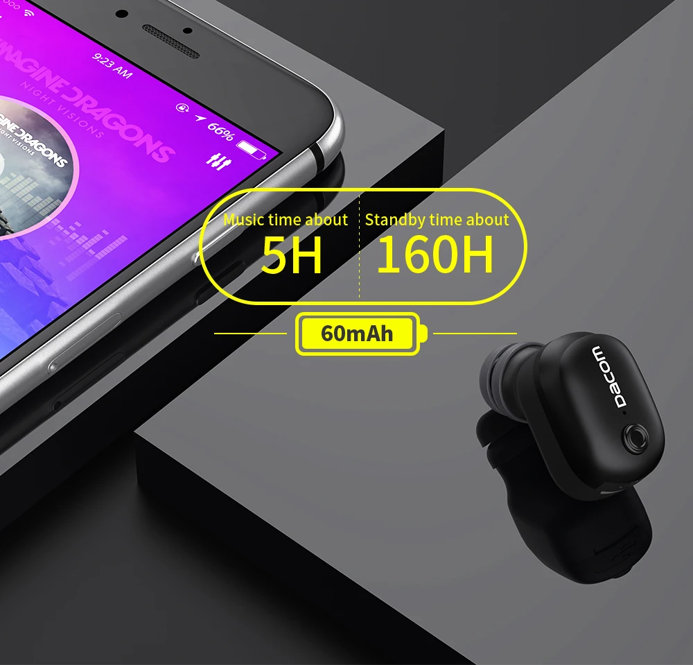 Новейшие Мини наушники Dacom K8i Bluetooth спортивные одиночные Беспроводные вкладыши в