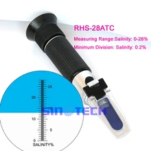 Оптовые ручной морепродуктов Соленость рефрактометр(0-28% солености) RHS-28ATC