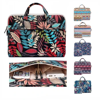 

Laptop Bag For Macbook Air 11 Pro Retina 11 12 13 Case Floral PU Portable Handbag 14 Storage bag Vintage Pattern Woman Coque