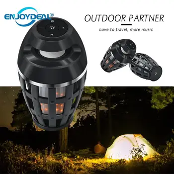 

1Set Waterproof USB Led Flame Lamp Atmosphere Night Light Wireless Stereo Bluetooth Speaker Portable Speaker for any occasion