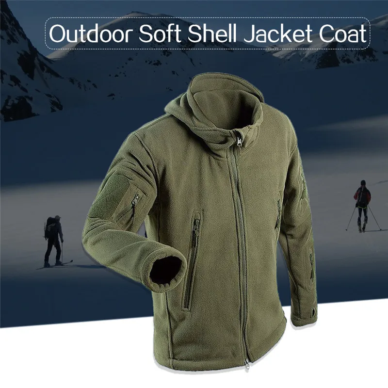 New Military Tactical Outdoor Soft Shell Fleece Jacket Men Army