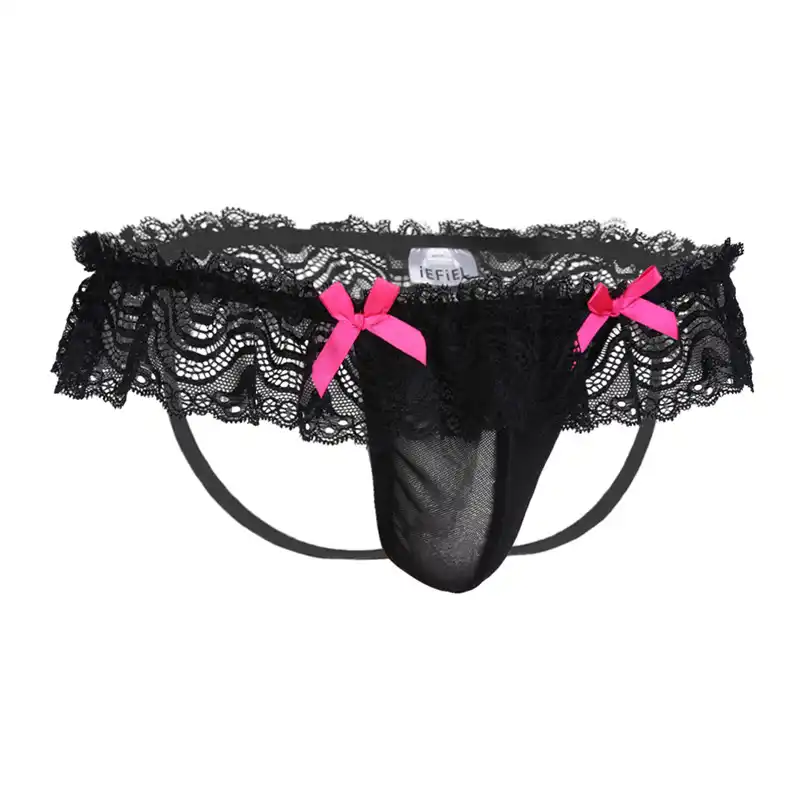 US Women Mesh See Through Panties Backless Garters Thong Underwear Mini G-string