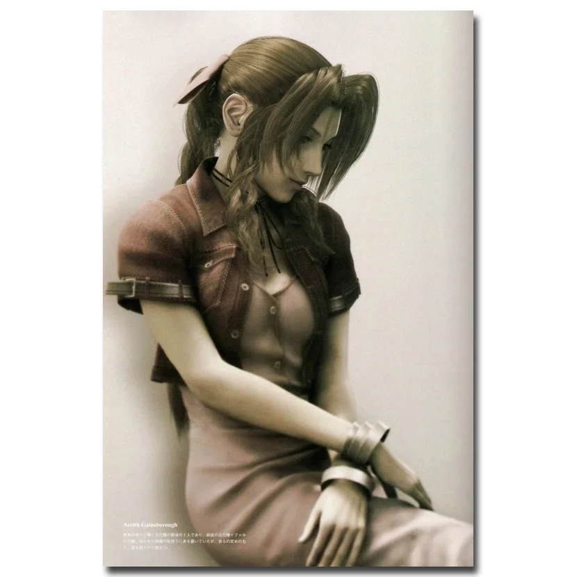 Aerith - Final Fantasy VII художественный постер из шелковой ткани с принтом 13x20 24x36 дюймов
