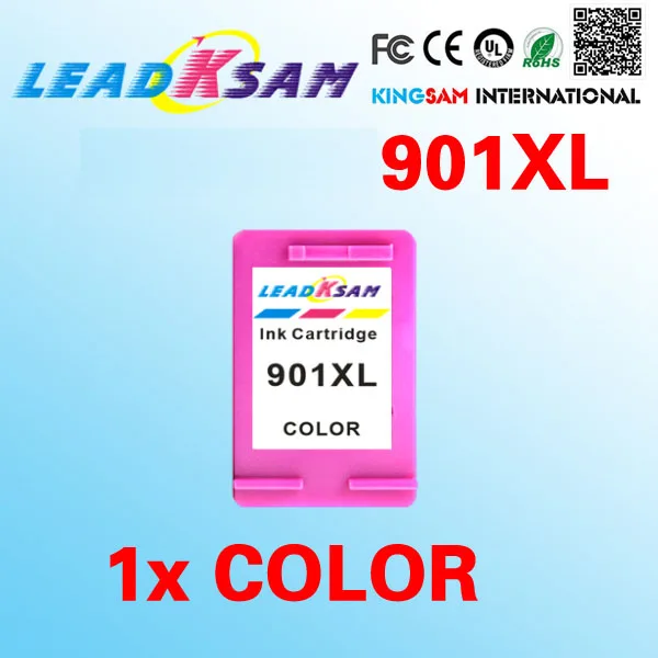 1x Leadksam совместимый для hp901 цветной чернильный картридж compaitble 901XL Officejet 4500 J4500 J4530