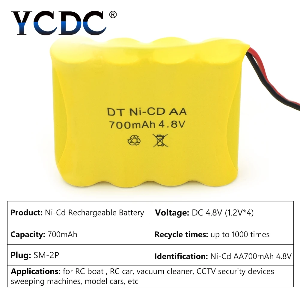 Перезаряжаемый аккумулятор 4 8 V 700mAh Ni Cd AA для радиоуправляемой лодки модели