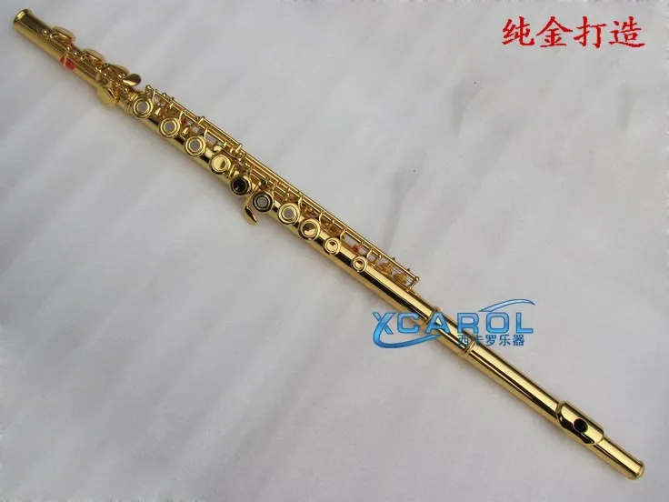 

Advanced New Gold plate 16 open hole flute C key +E Good sound