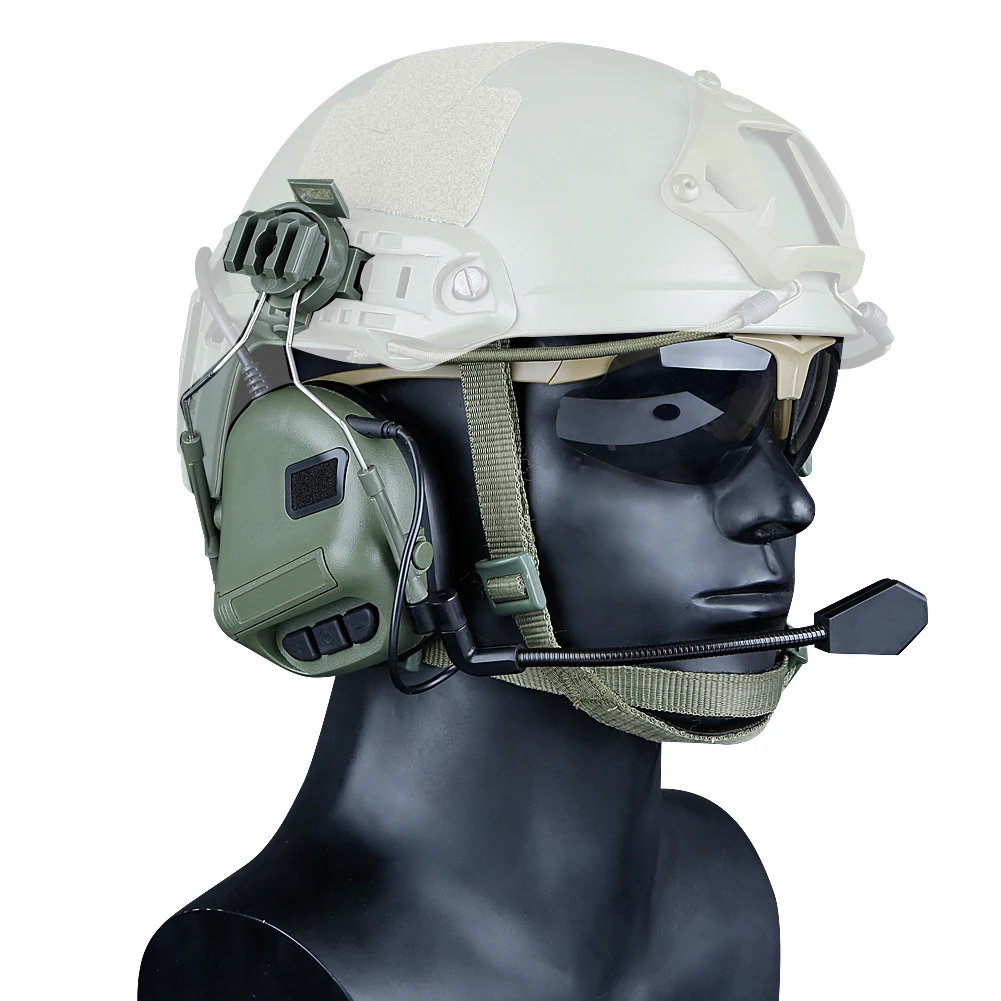 Redução de Ruído Fone de Ouvido Tático para Capacete Militar com Arc Fone de Ouvido da Aviação Rápido Capacete Rail Adapter Caça Comtac da Aviação 17 com ARC Capacete Rail Adapter Caça Comtac Fone De Ouvido Da Aviação