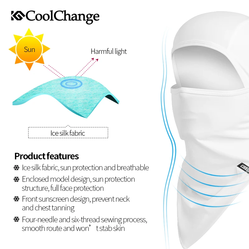 CoolChange велосипедная Кепка из ледяной ткани с защитой от УФ-лучей велосипедная маска для лица головные уборы велосипедная Бандана Маска для лица спортивная шапка для рыбалки шарф