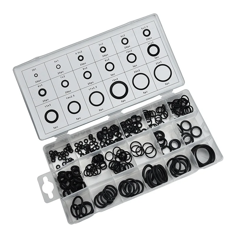 225 pcs Rubber O Ring O-Ring Washer Seals Watertightness Assortment Different Size With Plactic Box Kit Set