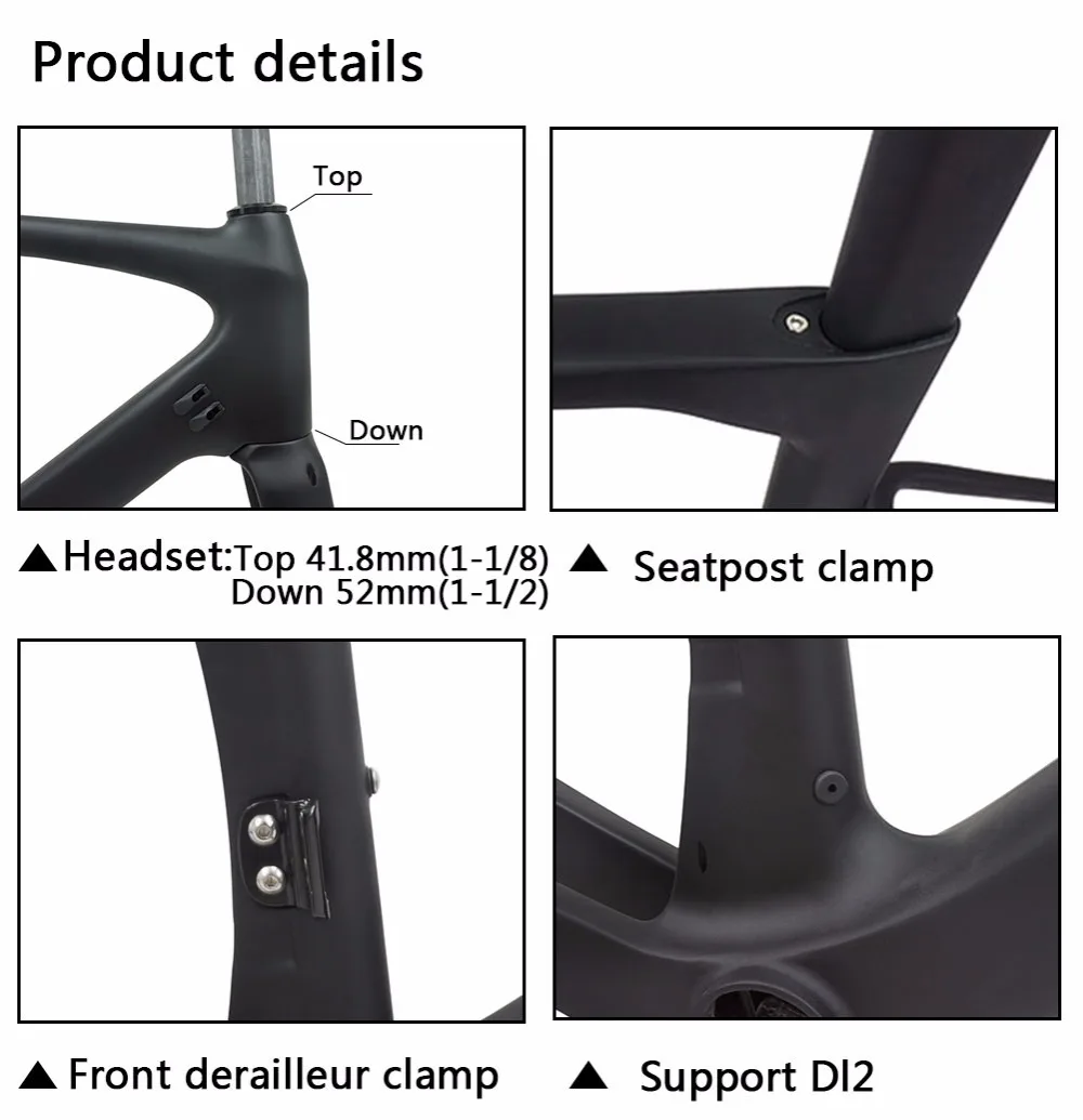 Discount 2020 New Disc-Brakes Road Carbon Bicycle Frames,Spcycle Full Carbon Fiber Road Disc Bike Frames Framesets BB386 50/53/56/59cm 9