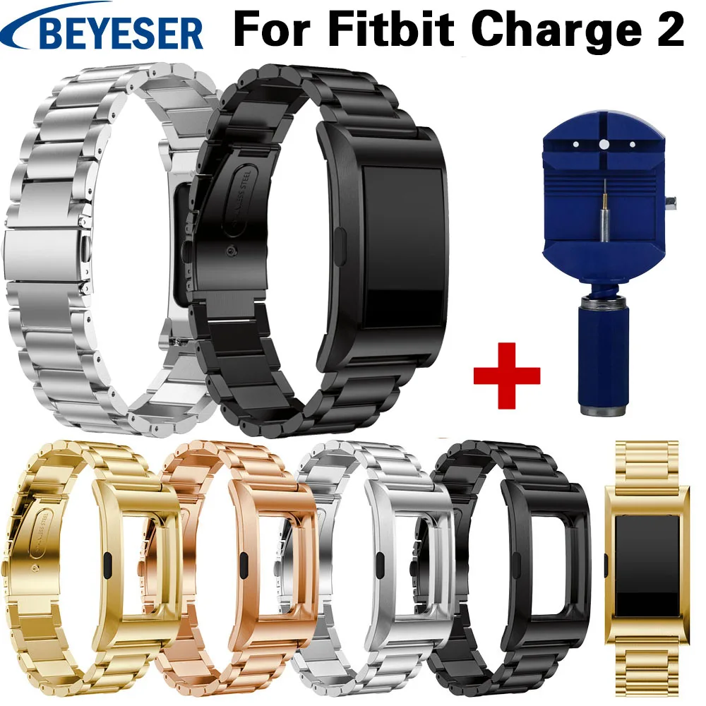 

Prumium Stainless steel luxury Band For Fitbit Charge 2 Watchband for Fitbit Charge2 Replacement watchstrap with Adjustment tool
