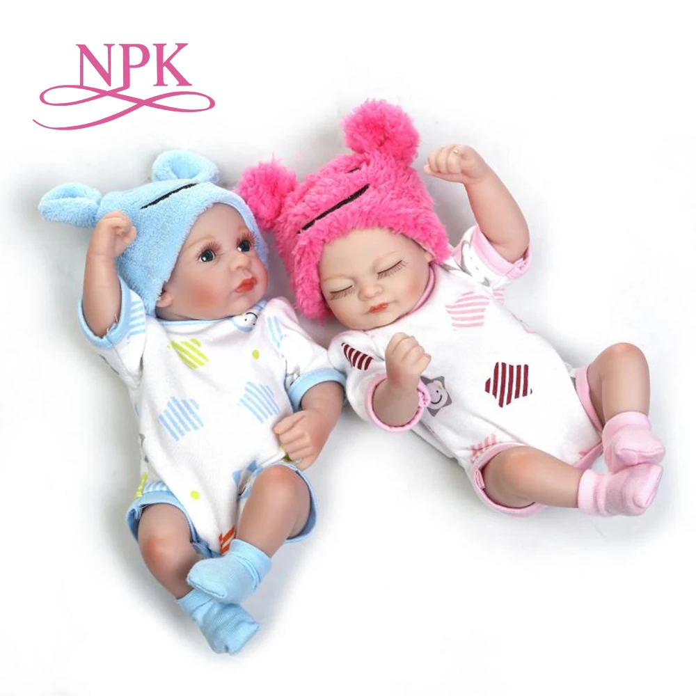 NPK 25 см мягкий силиконовый reborn Младенцы Близнецы реалистичные Мини новорожденная девочка мальчик кукла подарок на день рождения