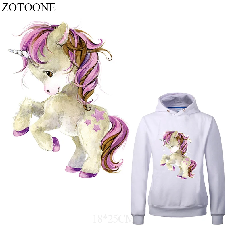 

ZOTOONE Cool Unicorn Patches Iron on Transfers for Clothing DIY T-shirt Heat Transfer Vinyl Stickers for Clothes Thermal Press E