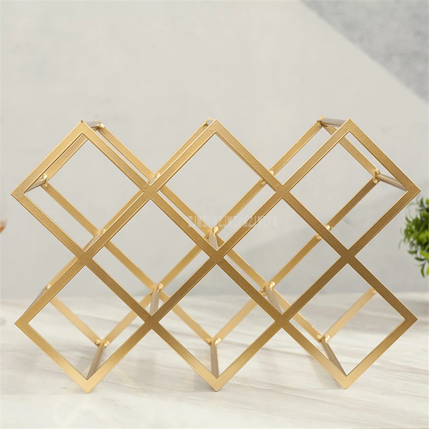 

Simple Hexagon Geometric Wine Rack Metal Iron 1-8 Bottle Mount Grape Wine Stand Rack Living Room Bar Cabinet Wine Display Shelf