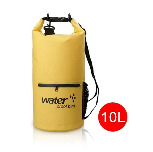 10L 20L водонероницаемый рюкзак сухой мешок двойные ремни пакет для воды треккинг мешок Плавание рюкзак дрейфующий Каякинг сухие сумки наборы - Цвет: 10L Yellow