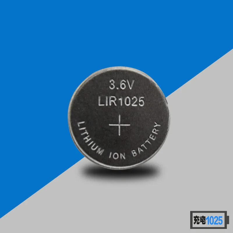 

Free shipping Mercury free 3.6V LIR1025 lithium Rechargeable LI-ION Coin Cell Button CMOS Battery for watch 10pcs/lot