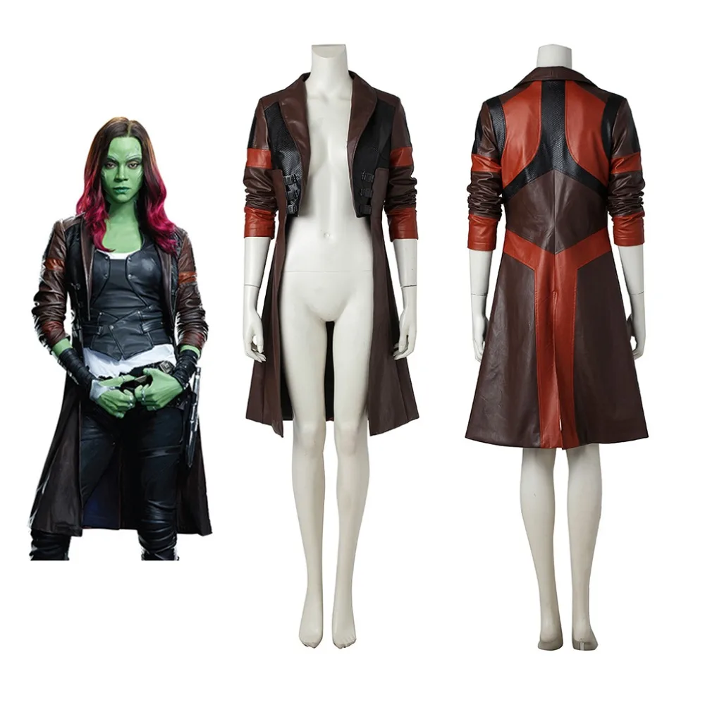 

Cosplaydiy Guardians of The Galaxy 2 Cosplay Costume Gamora Cosplay Jacket Superhero Women Trench Halloween Coat Custom Made