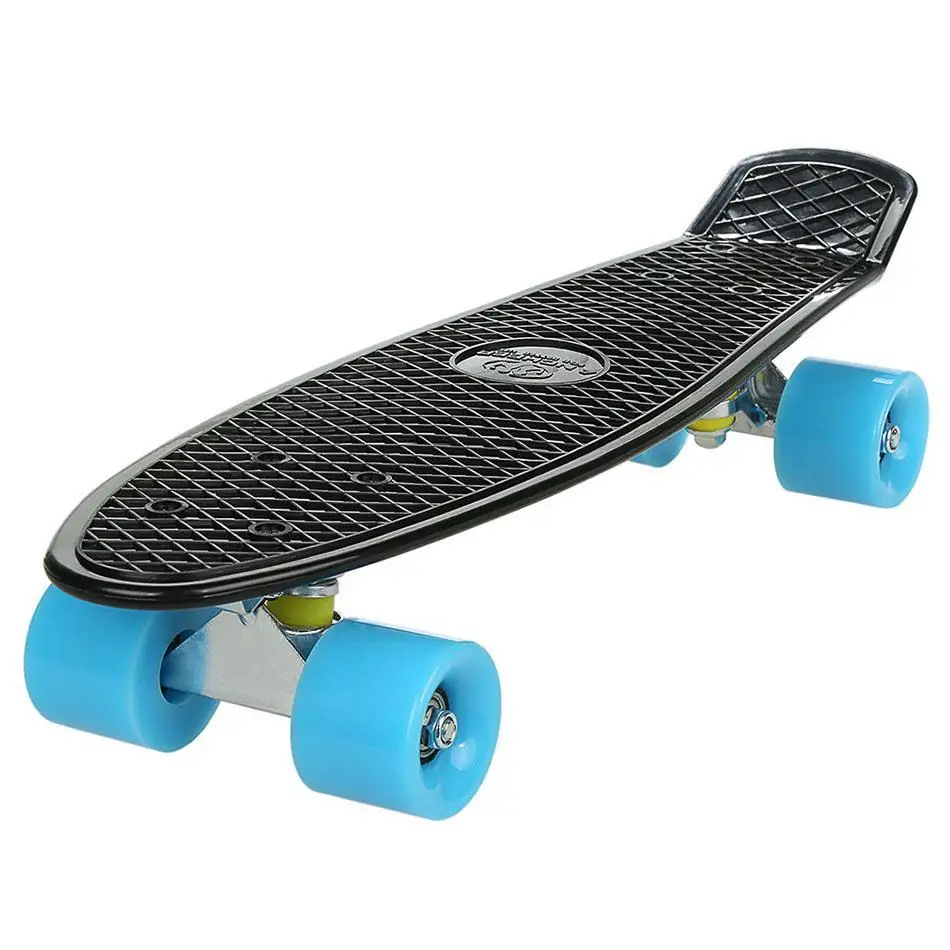 Koop ANCHEER Kleurrijke Vier Wiel Mini Cruiser Skate Longboard Compleet Dek Retro Klassieke Stijl Mini Skate Board Volwassen of Kinderen