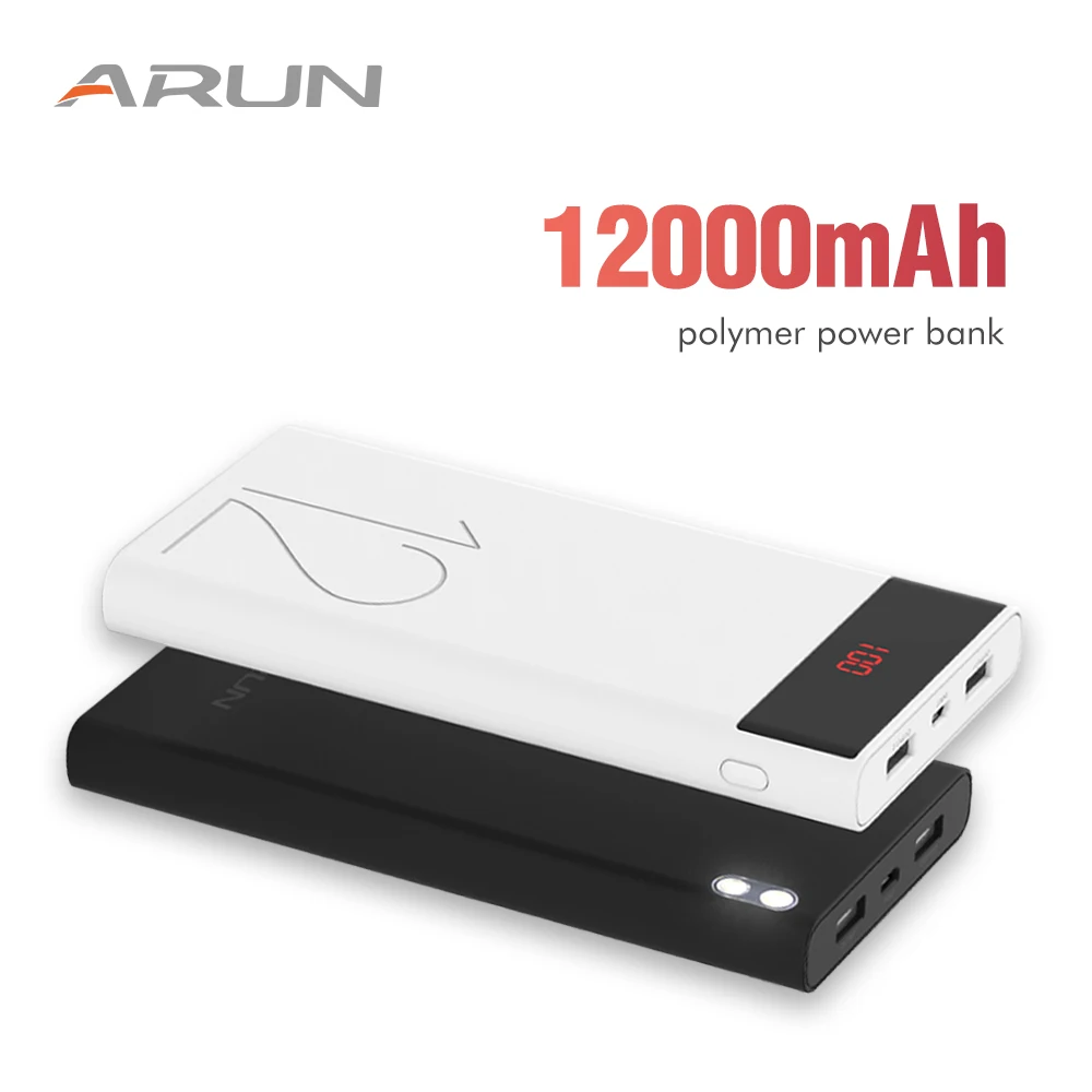 ARUN 12000 мАч запасные аккумуляторы для телефонов ЖК-дисплей портативный телефон