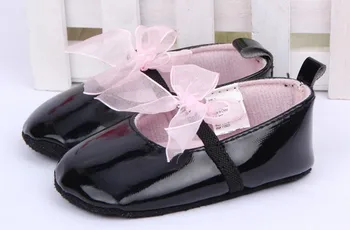 

Cute Toddler Girl Pink Silk Bowtie Knot Shoes Elastic Strapppy Soft Sole Crib Prewalkers