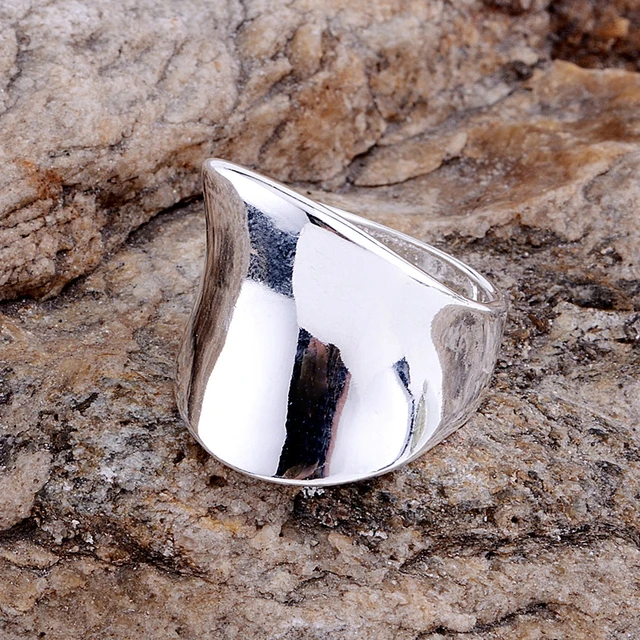 Lucido luce piatta argento all'ingrosso ha placcato anello 925 anello d' Lucido luce piatta argento all'ingrosso ha placcato anello 925 anello d'