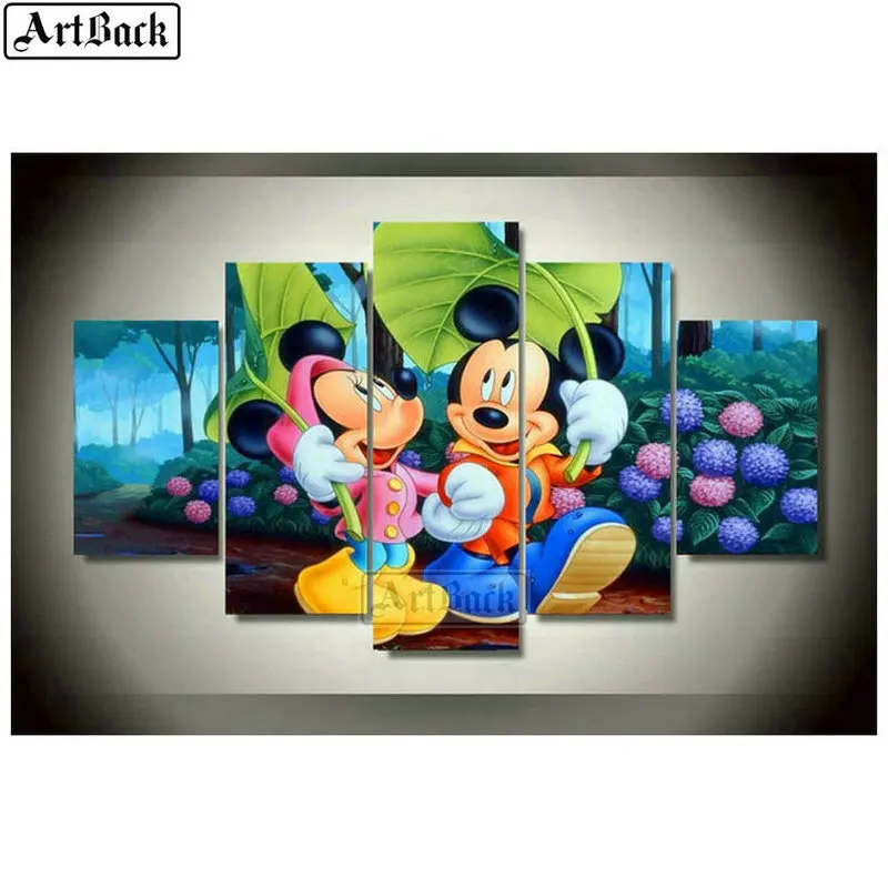 

NEW Cartoon 5d diamond painting Disney full square diamond mosaic Mickey Minnie 3D diamond embroidery kids gift 5 spell painting