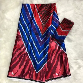 

Silk wax fabric new arrival digital satin silk with chiffon print wax fabric high quality african print fabric for dress LP30