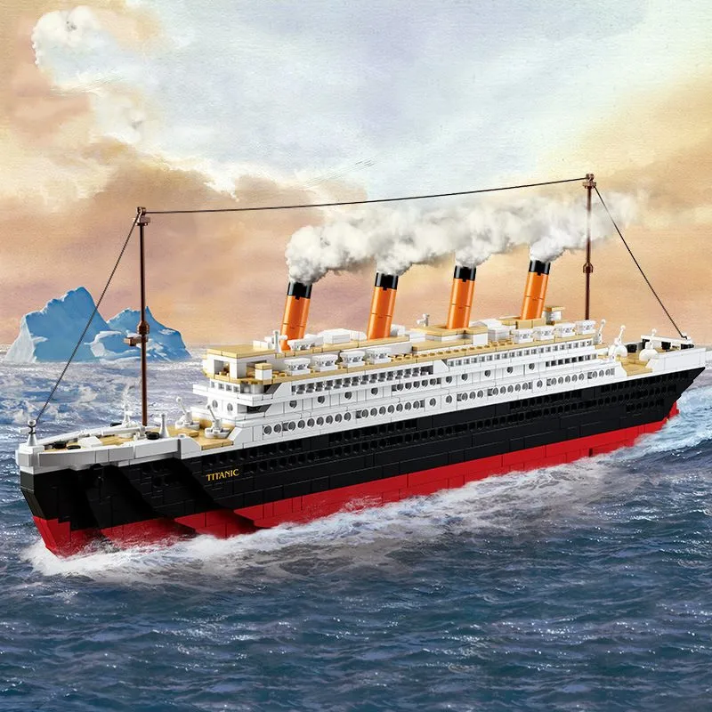 1021PCS Sluban 0577 Toy Cruise Ship RMS Titanic Boat 3D Model Building Blocks Ship sets model building kits blocks DIY hobbies