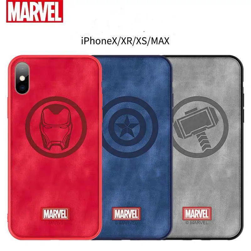 

Original Marvel Phone Case For iphone X XS XR XS MAX Captain Marvel Avengers Iron Man Back Cover For Iphone 7 8 Plus Funda