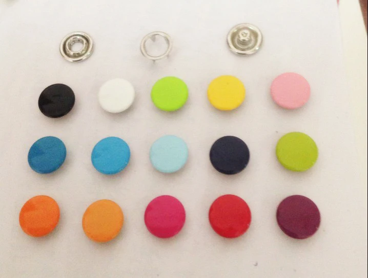 Wholesale Multi Colors 300sets 11mm Capped Prong Snap Buttons For Baby