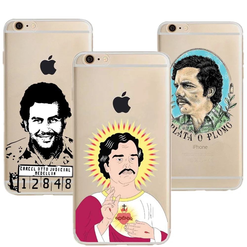 Coque Capa Pablo Escobar Clear Soft TPU Silicone Phone Cover for iPhone 7 7Plus 8 8Plus 5S 5 SE 6 6S 6Plus X Cases | Мобильные