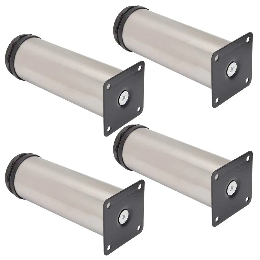 4 pcs 150mm ارتفاع قابل للتعديل أثاث من الفولاذ المقاوم للصدأ الساقين قدم مجلس الوزراء الأريكة أريكة الجدول استبدال أجزاء