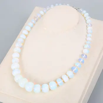 

AAA Opal Natural Stone Gemstone Necklace Power Crystal Choker Charm Bead Chain Reiki Vintage Women Men Fine Jewelry Big necklace