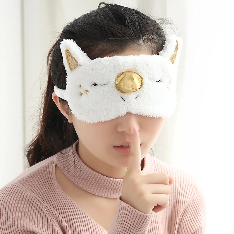 

1PCS Mayitr Unicorn Eye Mask Cartoon Sleeping Mask Plush Eye Shade Cover Blindfold Eyeshade Suitable For Travel Home