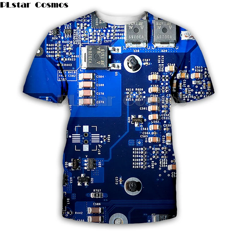 

PLstar Cosmos Electronic chip Hip Hop tshirt Men 3d Full print t-shirts Harajuku Punk Style Women/Unisex Summer short sleeve tee