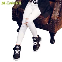 Лидер продаж, новые леггинсы для девочек детская одежда детские штаны из искусственной кожи с дырками, однотонные обтягивающие леггинсы для малышей, Pantalon