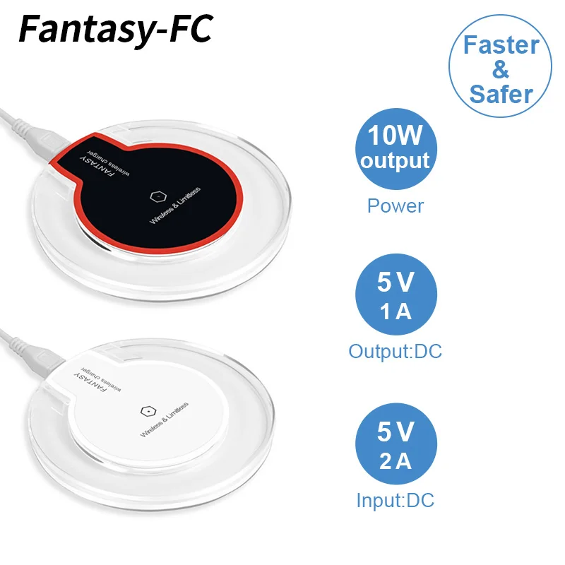 

Qi Wireless Fast Charger Ultra Thin Led Fast Charging Pad For iPhone 8 Plus X Samsung S8 S9 Note 9 Mobile Phone USB Charge Pad