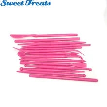 Свитшоты 14 шт./компл., ручки для украшения торта, пластиковые сахарные ручки для цветов из мастики, ручка для выпечки цветов, моделирование, инструмент для цепочек