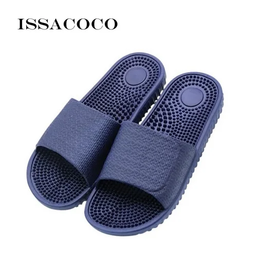 집에서의 발 편안함, ISSACOCO 남성용 플랫 실내 마사지 슬리퍼 추천
