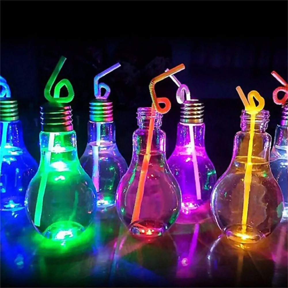 

Innovative Light Bulbs Fruit Juice Bottles Portable Cute Juicer Milk Bottle Water Bottle Colorful Drink-ware For Gifts 2018