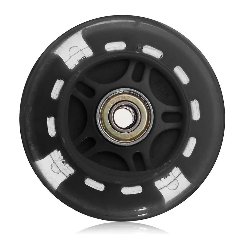80 мм Светодиодная Вспышка колеса мини или Макси микро скутер мигающие огни сзади Abec-7 - Color: Black