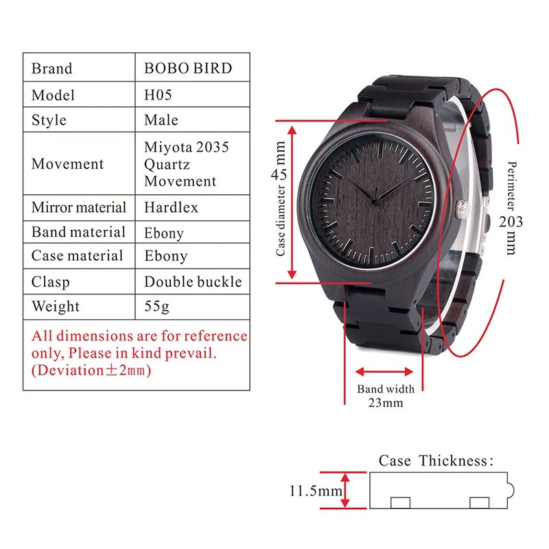 BOBO BIRD мужские деревянные часы relogio masculino с черным циферблатом кварцевые наручные часы мужские классические роскошные Брендовые Часы V-H05 Прямая поставка