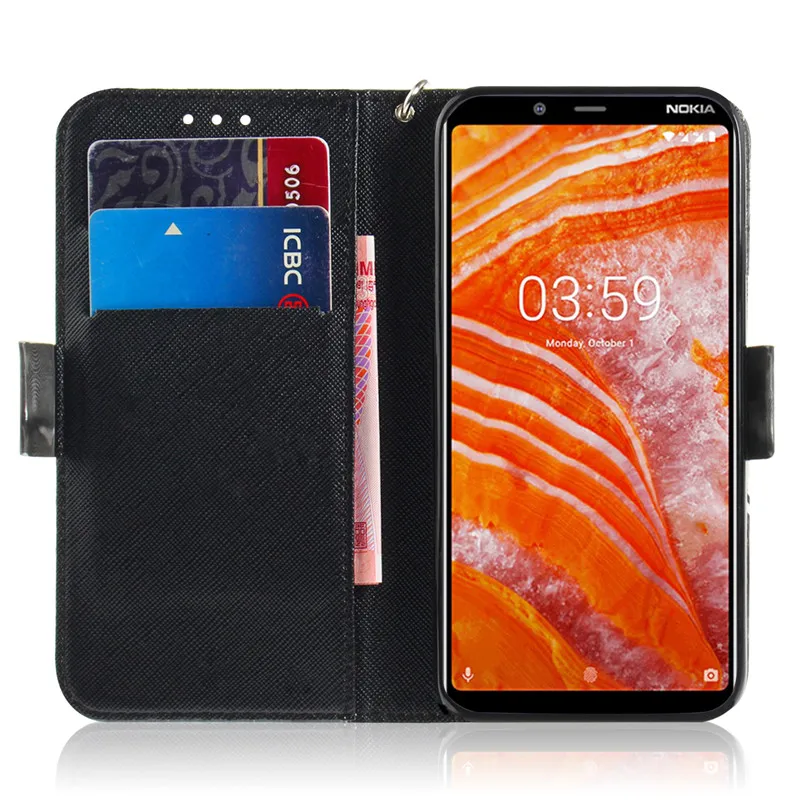 Чехол для телефона Etui Coque обложка чехол для Nokia 1 3,1 5,1 плюс 3,2 4,2 6,1 7,1 8,1X7X6 9 Pureview чехол с 3D кошка панда чехол-портмоне с откидной крышкой